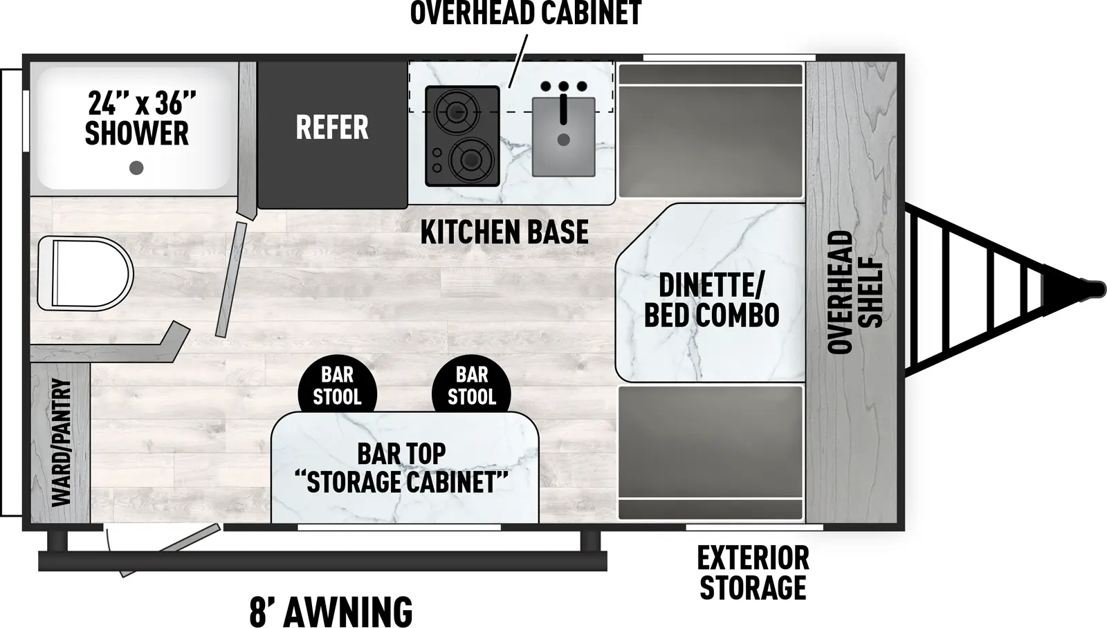 Viking Travel Trailers 14R Floorplan